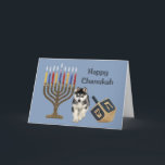 Siberian Husky Chanukah Card Menorah Dreidel<br><div class="desc">Remembering family and friends during the Chanukah season is a wonderful way to keep in touch with the people you love and care about. I created these dog Chanukah cards with love and care and I am sure anyone who loves dogs will be delighted to receive them. You do have...</div>
