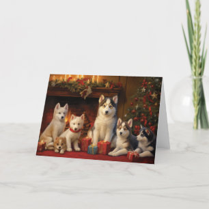 Siberian Husky Christmas Card