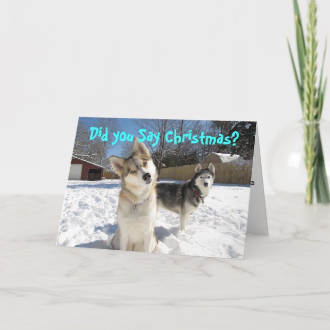 Siberian Husky Christmas Card (Front)