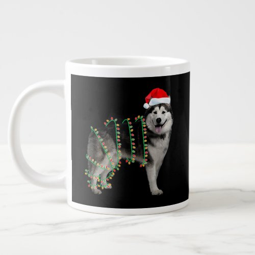 Siberian Husky Christmas Costume Santa Hat Xmas  Giant Coffee Mug