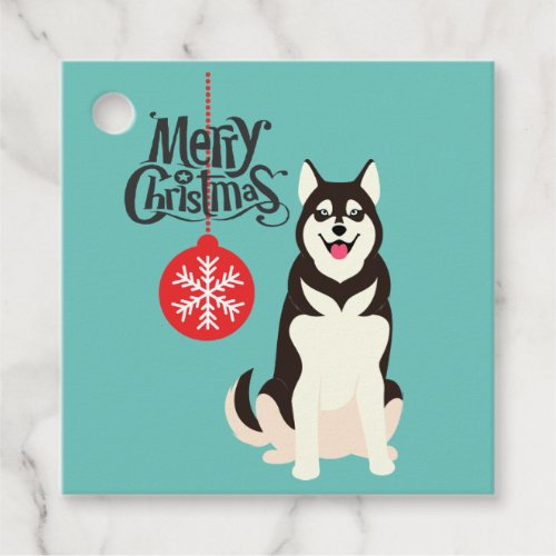 Siberian Husky Christmas  Favor Tags