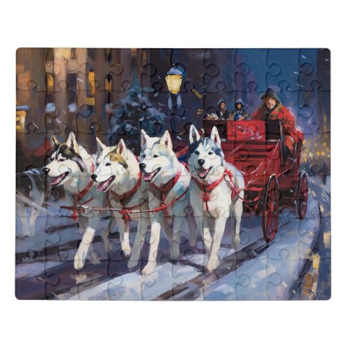 Siberian Husky Christmas Festive Season  Jigsaw Puzzle