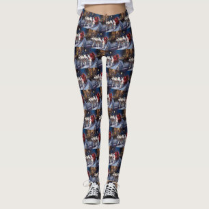 Siberian Husky Christmas Festive Season Leggings