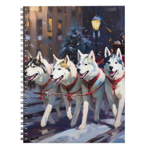 Siberian Husky Christmas Festive Season  Notebook