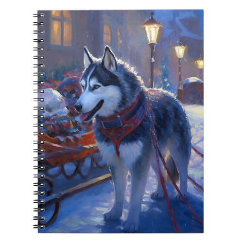 Siberian Husky Christmas Festive Season Notebook