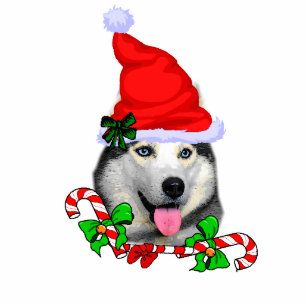 Siberian Husky Christmas Gifts Cutout