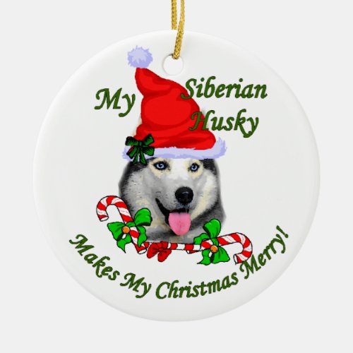 Siberian Husky Christmas Gifts Ornament