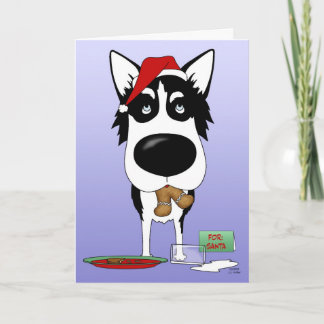 Siberian Husky Christmas Holiday Card