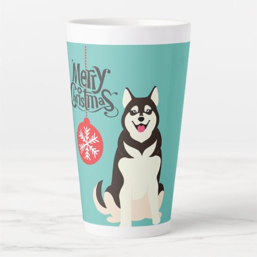 Siberian Husky Christmas  Latte Mug