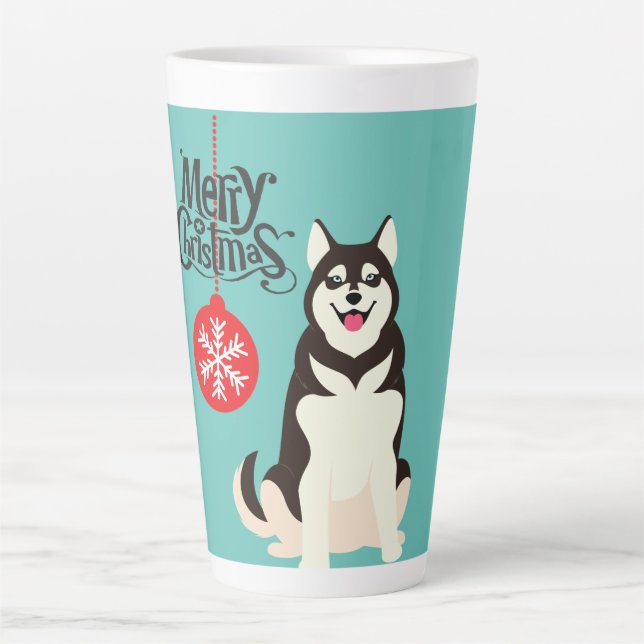 Siberian Husky Christmas  Latte Mug (Front)