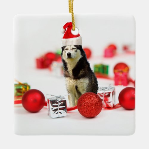 Siberian Husky Christmas Ornament Gift