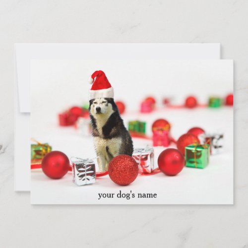 Siberian Husky Christmas Ornament invitation