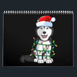 Siberian Husky Christmas Santa Hat Xmas Lights Dog Calendar<br><div class="desc">Siberian Husky Christmas Santa Hat Xmas Lights Dog</div>