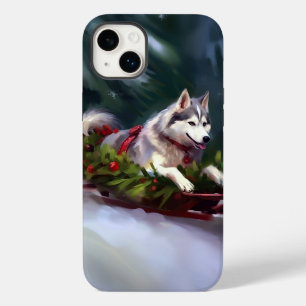 Siberian Husky Christmas snow winter Case-Mate iPhone 14 Plus Case