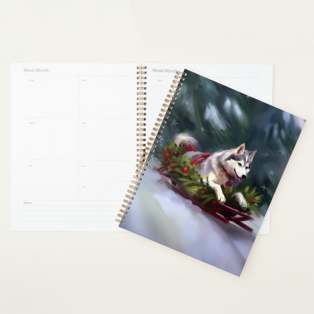 Siberian Husky Christmas snow winter Planner (Display)