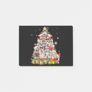 Siberian husky christmas tree lights dog xmas post-it notes