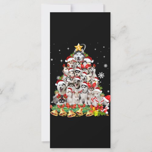 Siberian Husky Christmas Tree Lights Funny Dog