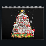 Siberian Husky Christmas Tree Lights Funny Dog Calendar<br><div class="desc">Siberian Husky Christmas Tree Lights Funny Dog</div>