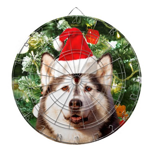 Siberian Husky Christmas Tree Ornaments Snowman Dartboard With Darts