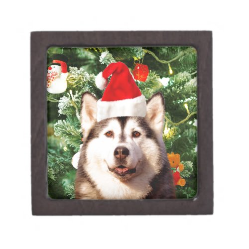 Siberian Husky Christmas Tree Ornaments Snowman Gift Box