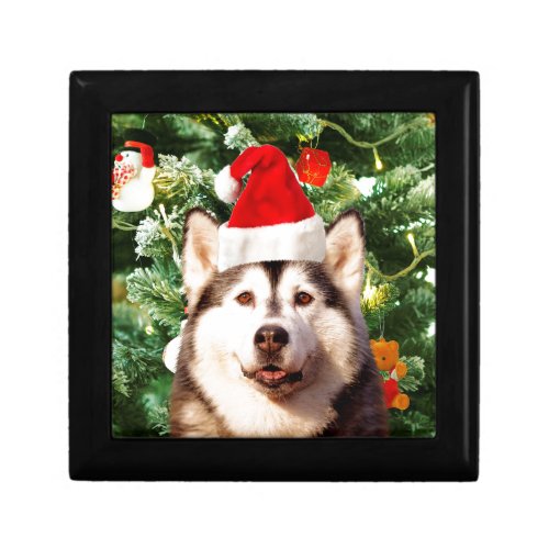 Siberian Husky Christmas Tree Ornaments Snowman Gift Box