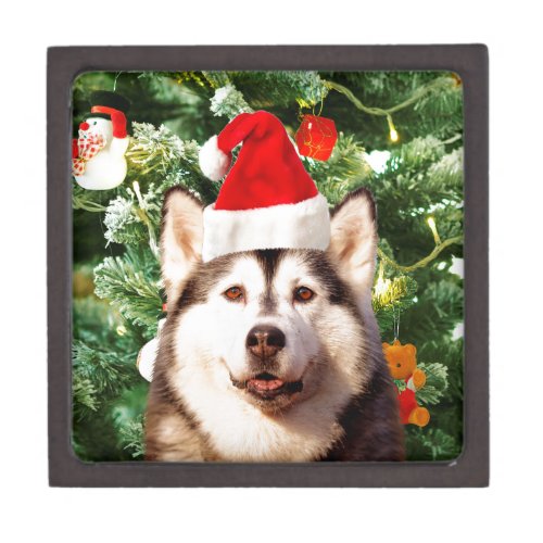 Siberian Husky Christmas Tree Ornaments Snowman Jewelry Box