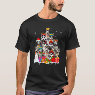 Siberian Husky Christmas Tree Pet Dog Cute T-Shirt