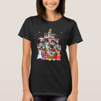 Siberian Husky Christmas Tree Pet Dog Cute T-Shirt