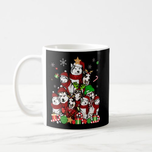 Siberian Husky Christmas Tree T Shirt Xmas Gift Do Coffee Mug