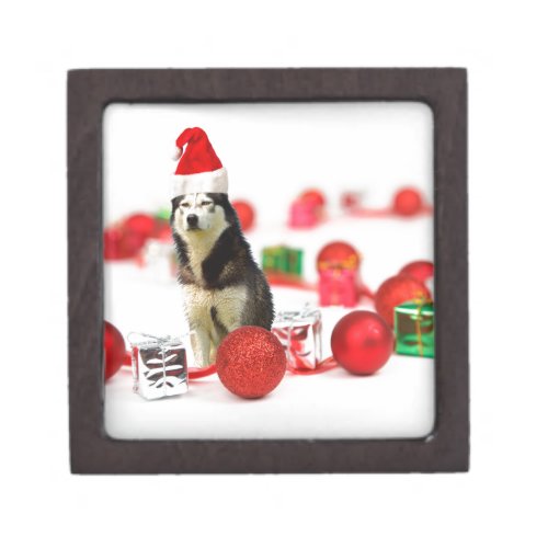 Siberian Husky Christmas with Ornament  Gift Box