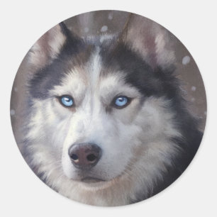 Siberian Husky Classic Round Sticker