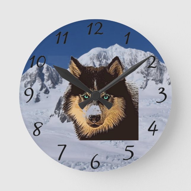 Siberian Husky Clock (Front)