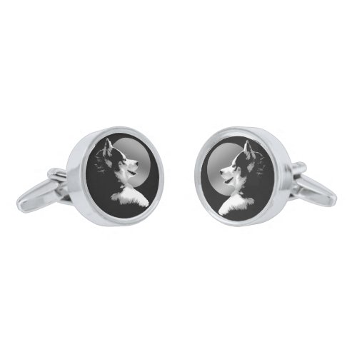 Siberian Husky Cufflinks Husky Pup Cufflinks 