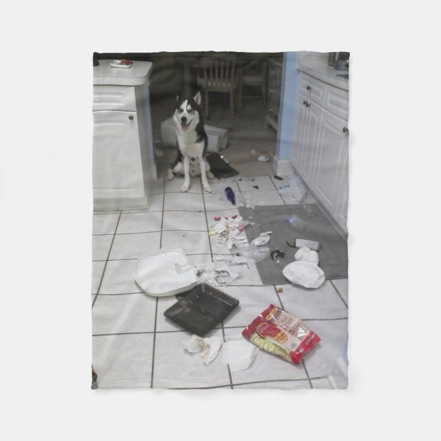 Siberian Husky Custom Fleece Blanket, Small (Front)