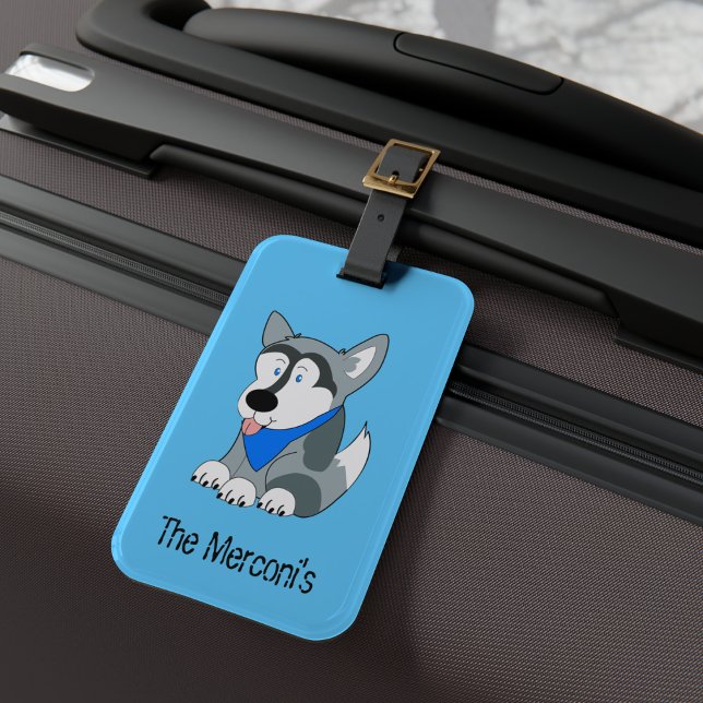 Siberian Husky Customizable Luggage Tag (Siberian Husky Customized Double Sided Luggage Tag)