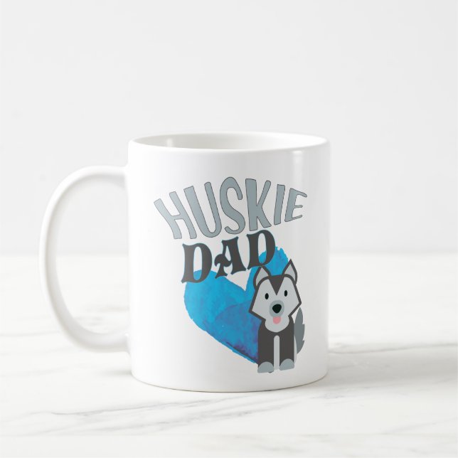 Siberian Husky Dad Cute Coffee Mug Dog Owner Gift (Left)
