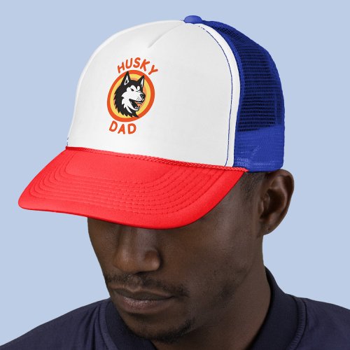 Siberian Husky DadDog DadHusky Dad Trucker Hat