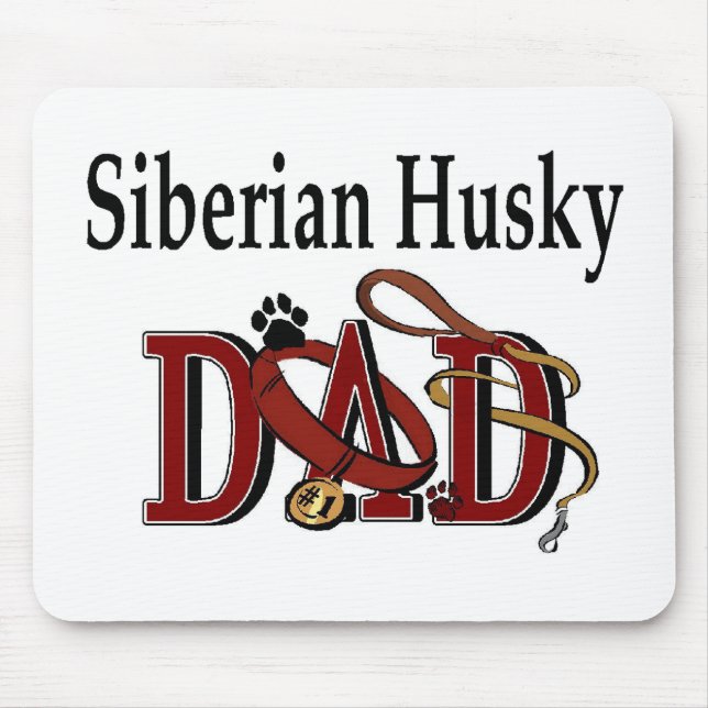 Siberian Husky Dad Gifts Mouse Pad (Front)