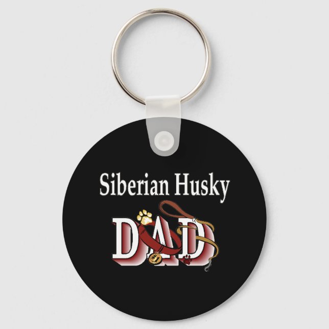 siberian husky dad Keychain (Front)