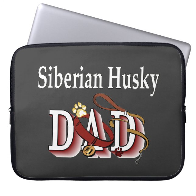 Siberian Husky Dad Laptop Sleeve (Front)