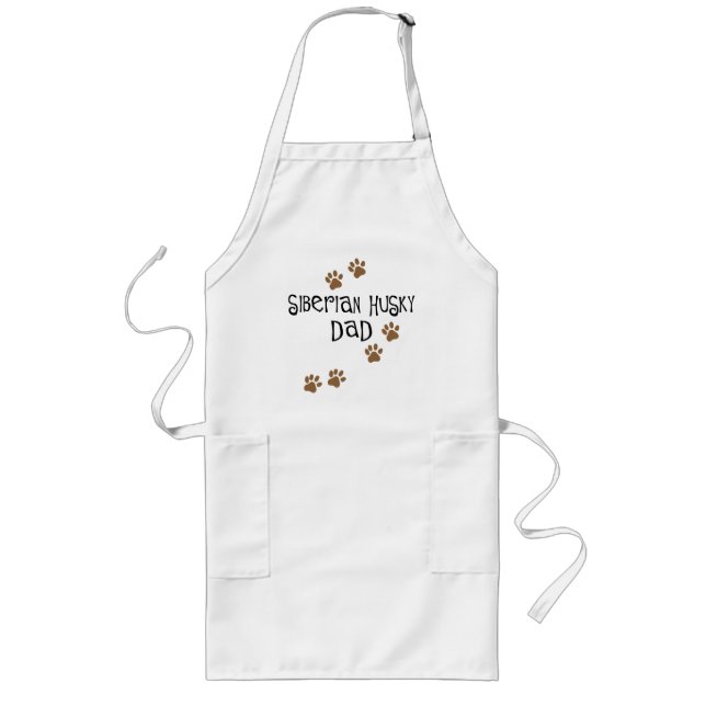 Siberian Husky Dad Long Apron (Front)