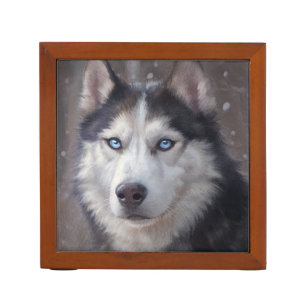 Siberian Husky Desk Organizer