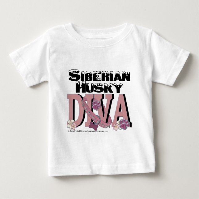 Siberian Husky DIVA Baby T-Shirt (Front)
