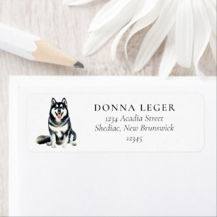 Siberian Husky Dog Address Label
