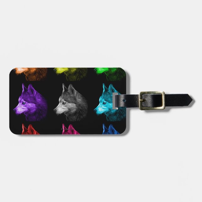 Siberian Husky dog art 6048 BB Luggage Tag (Front Horizontal)