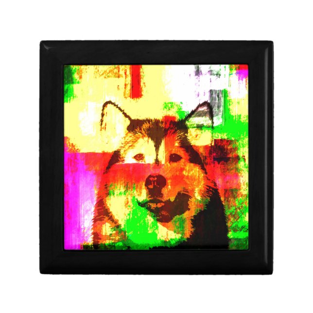Siberian Husky Dog Art Keepsake Box (Front)