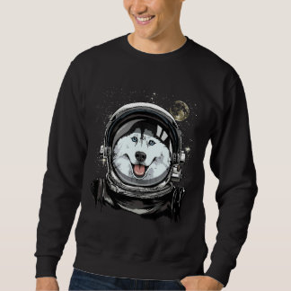 Siberian Husky Dog Astronaut Space Exploration Ast Sweatshirt