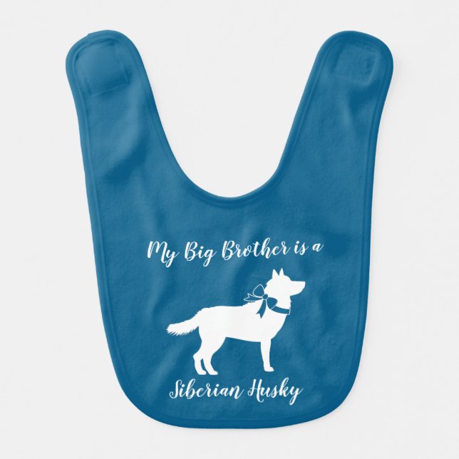 Siberian Husky Dog Baby Shower Baby Bib (Front)