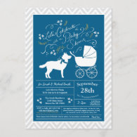 Siberian Husky Dog Baby Shower Blue Boy Invitation