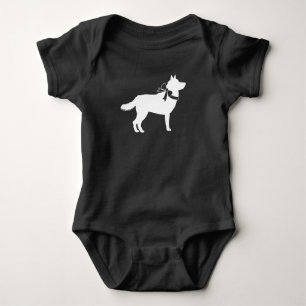 Siberian Husky Dog Baby Shower Puppy Grey Baby Bodysuit